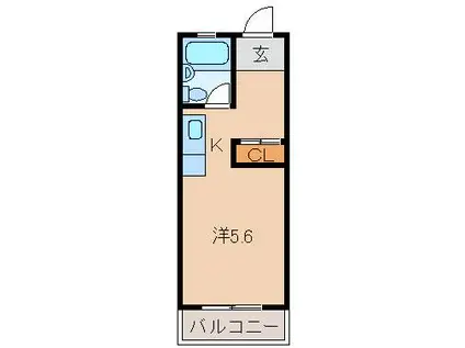 親愛NO3(1K/2階)の間取り写真