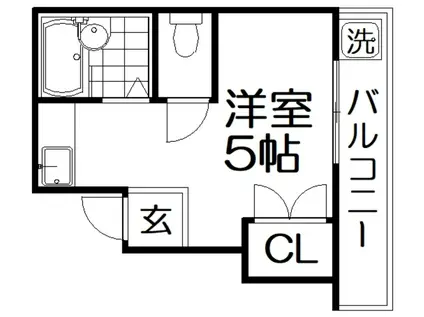 アズールクズハ(ワンルーム/2階)の間取り写真