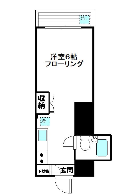 セラフビル(ワンルーム/2階)の間取り写真