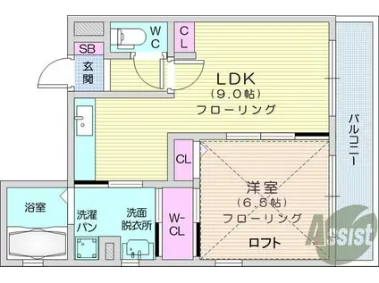 メゾン・ドゥ・リベルデ(1LDK/2階)の間取り写真