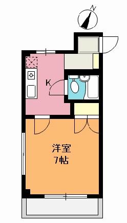 第二ふじみハイツC棟(1K/2階)の間取り写真