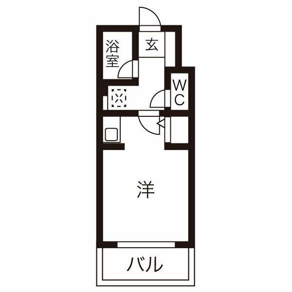 ハーモパレス札幌(1K/2階)の間取り写真