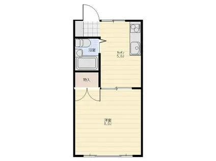 アイリス(1K/2階)の間取り写真