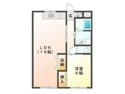 KINGDOMI(1LDK/3階)の間取り写真