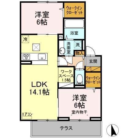 グリシーナ(2SLDK/1階)の間取り写真