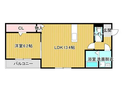 田畑ハイツそれいゆV(1LDK/1階)の間取り写真