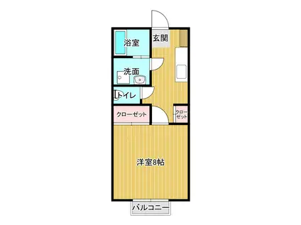 コーポアイF(1K/1階)の間取り写真