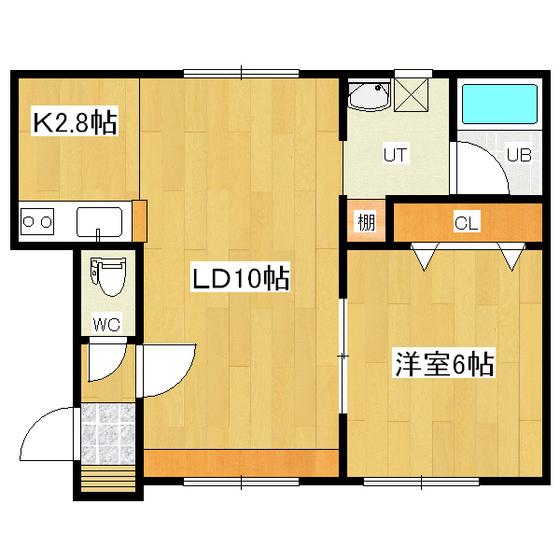 ソラーレオック(1LDK/1階)の間取り写真