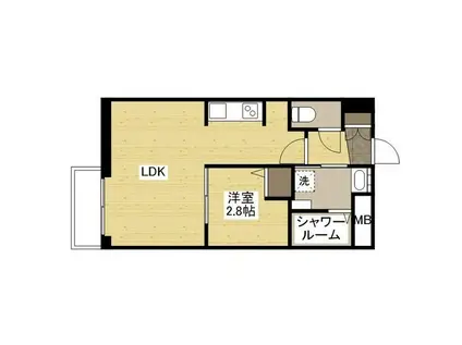 月光矢賀ソレイユサイド弐番館(1LDK/2階)の間取り写真