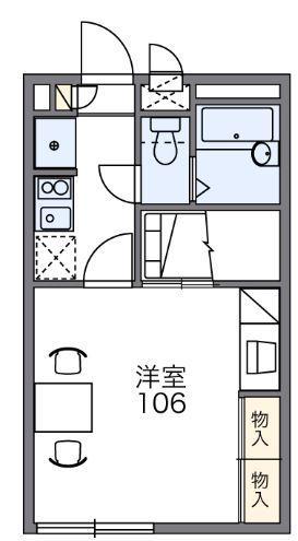レオパレスPINE CREST(1K/1階)の間取り写真