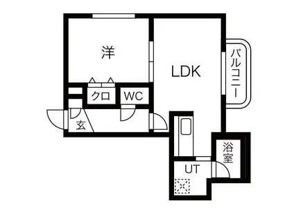 エスポワール(1LDK/2階)の間取り写真