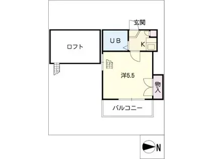 くわなK-I(1K/1階)の間取り写真