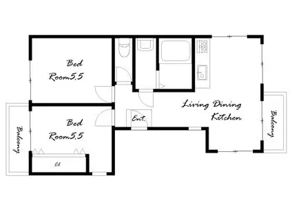 アールズコート(2LDK/3階)の間取り写真