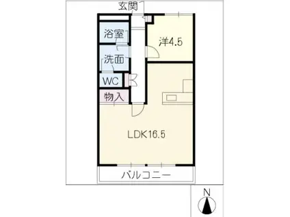 クレベール(1LDK/2階)の間取り写真