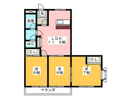 MO-VI(3LDK/1階)の間取り写真
