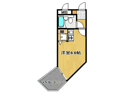 シティプラザ船橋(ワンルーム/2階)の間取り写真