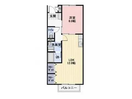 SURPLUSIIPARK SIDE BLUE(1LDK/1階)の間取り写真