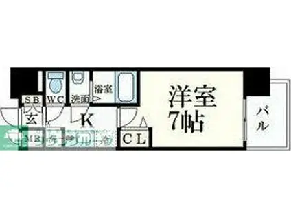 プレサンス名古屋STATIONサティナ(1K/2階)の間取り写真