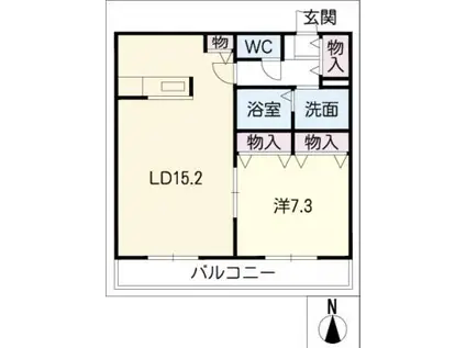 メゾンベール林(1LDK/1階)の間取り写真