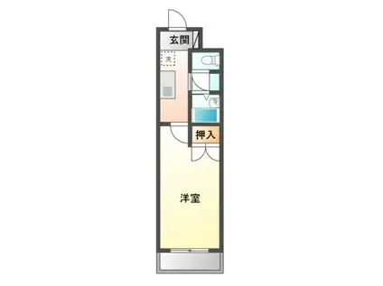 ボナール(1K/2階)の間取り写真