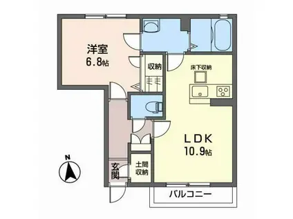 シャーメゾン リラフォートB(1LDK/1階)の間取り写真