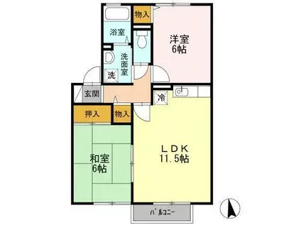 インター池田A(2LDK/2階)の間取り写真