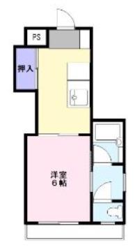 大津屋ビル(1K/4階)の間取り写真