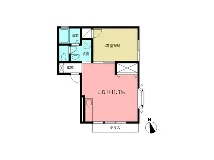 チェリーハイム(1LDK/1階)の間取り写真
