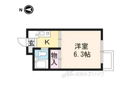 レザン四条大宮(1K/3階)の間取り写真