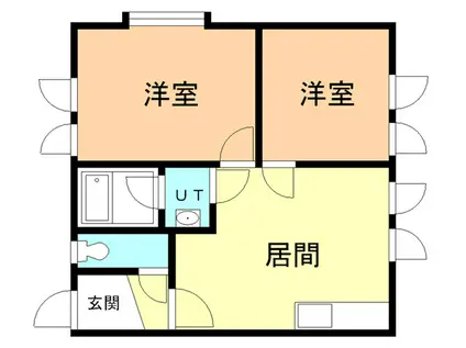 ハイツひまわり(2LDK/2階)の間取り写真