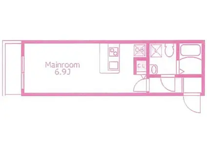 ランドフォレスト宿河原(ワンルーム/1階)の間取り写真