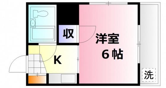 コーポ平本(1K/5階)の間取り写真
