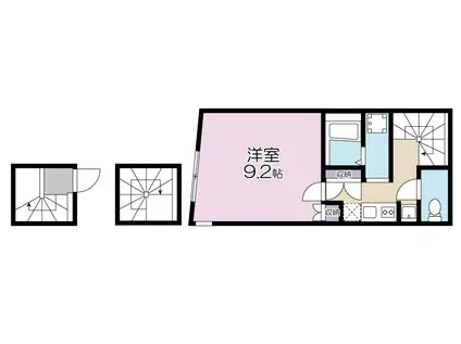 JR常磐線 亀有駅 徒歩11分 3階建 築8年(1K/3階)の間取り写真