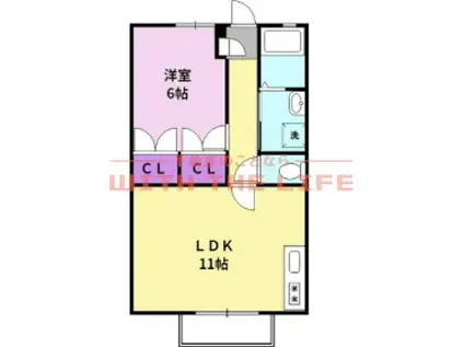 エスペランサ国分(1LDK/1階)の間取り写真