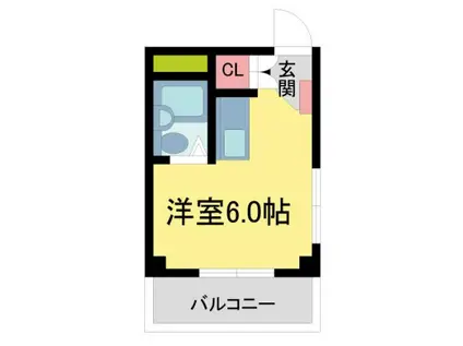エクセレントパート1(ワンルーム/2階)の間取り写真