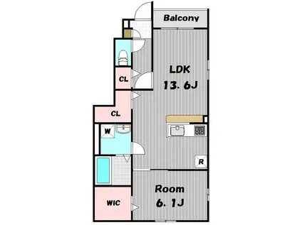 CASA IDEAL(1LDK/1階)の間取り写真
