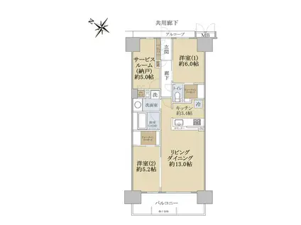 メイツ和泉中央ザ・マークス(2SLDK/7階)の間取り写真
