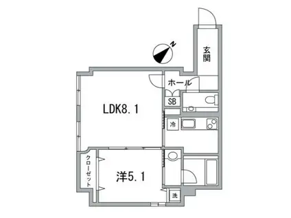 ロイヤル赤坂サルーン(1LDK/4階)の間取り写真