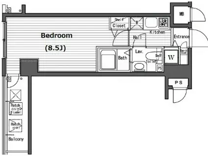 ガラ・シティ横浜西口(1K/8階)の間取り写真