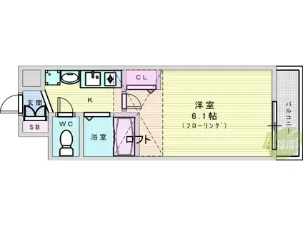 エステムコート新大阪Ⅴソレックス(1K/5階)の間取り写真