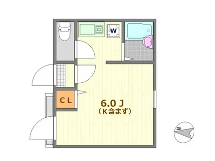 ノーザンロード保谷(ワンルーム/2階)の間取り写真