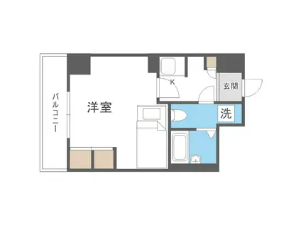 アルファスクエア大通(1K/4階)の間取り写真