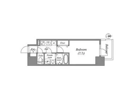 MELDIA CREST TAPP NAMBA ウエスト(1K/10階)の間取り写真