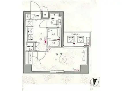 LE-LION両国(1K/3階)の間取り写真