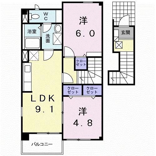 サンリット(2LDK/2階)の間取り写真