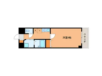 悠々館アペルト・スパシオ(1K/9階)の間取り写真