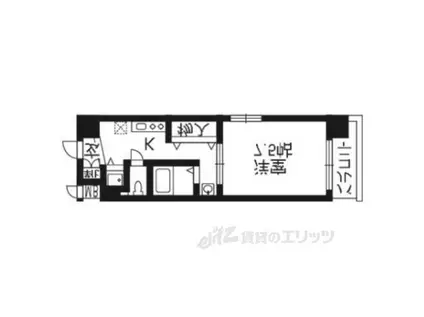 エヴァーステージ京都二条(1K/2階)の間取り写真