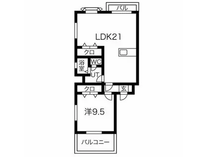 パールハイツトヨダ(1LDK/1階)の間取り写真