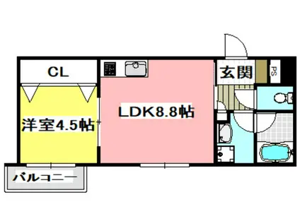 グランエピ(1LDK/1階)の間取り写真