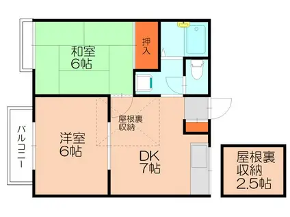 トラッドハイツ(2DK/2階)の間取り写真